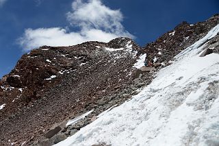 39 Traversing La Canaleta With Aconcagua Summit In The Centre